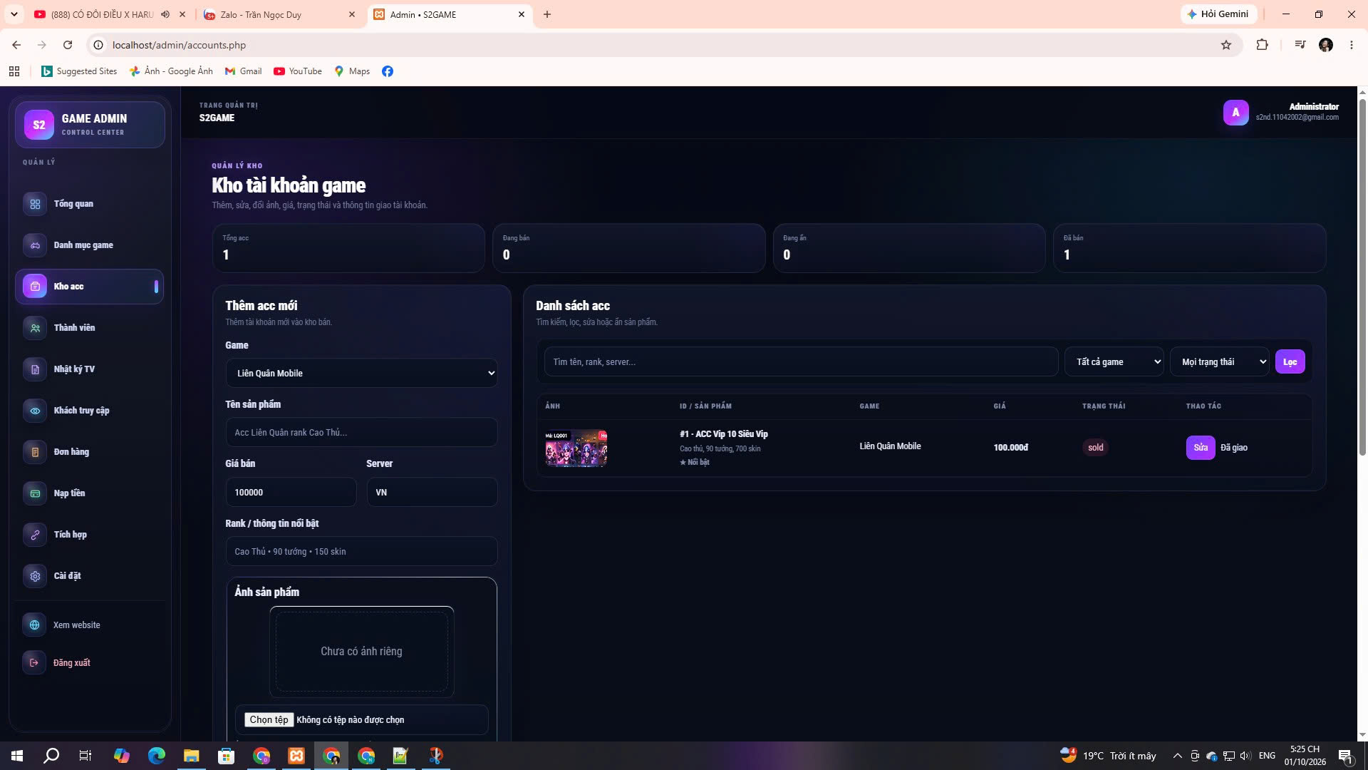 Source Shop Bán Acc Game Đủ Thể Loại - ảnh 5